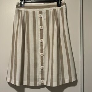 Metrowear Linen Blend Stripe Skirt